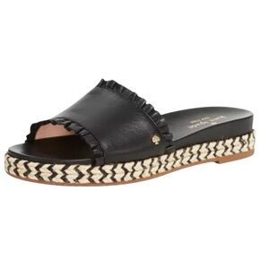 Kate Spade Zahara Black Leather Slide Sandals Size 8